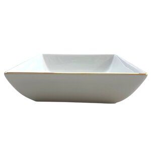 Charter Club Grand Buffet Fine Line Gold Trim Square Serving Bowl